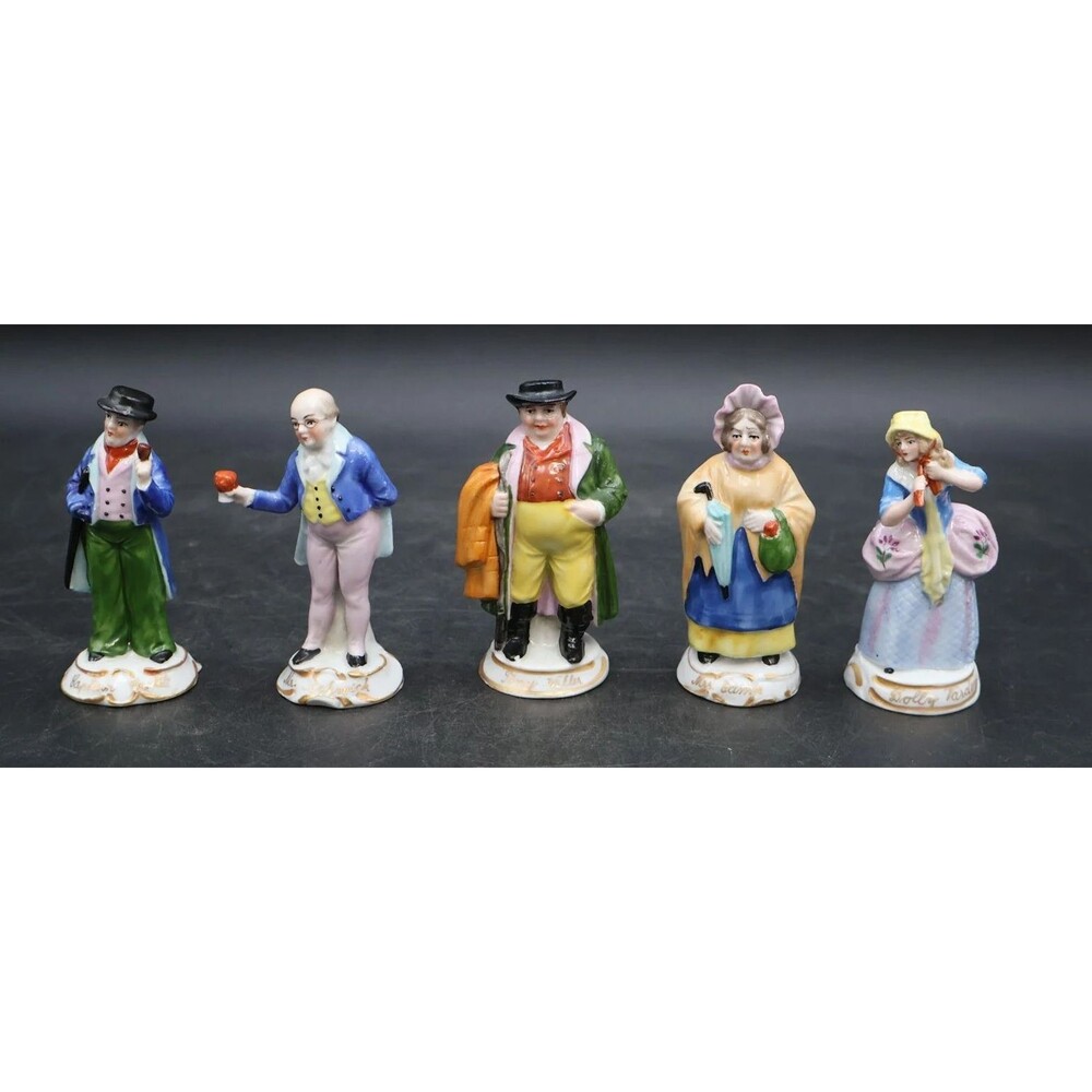 Antique Sitzendorf Charles Dickens Porcelain Figurines Germany Lot of 5
